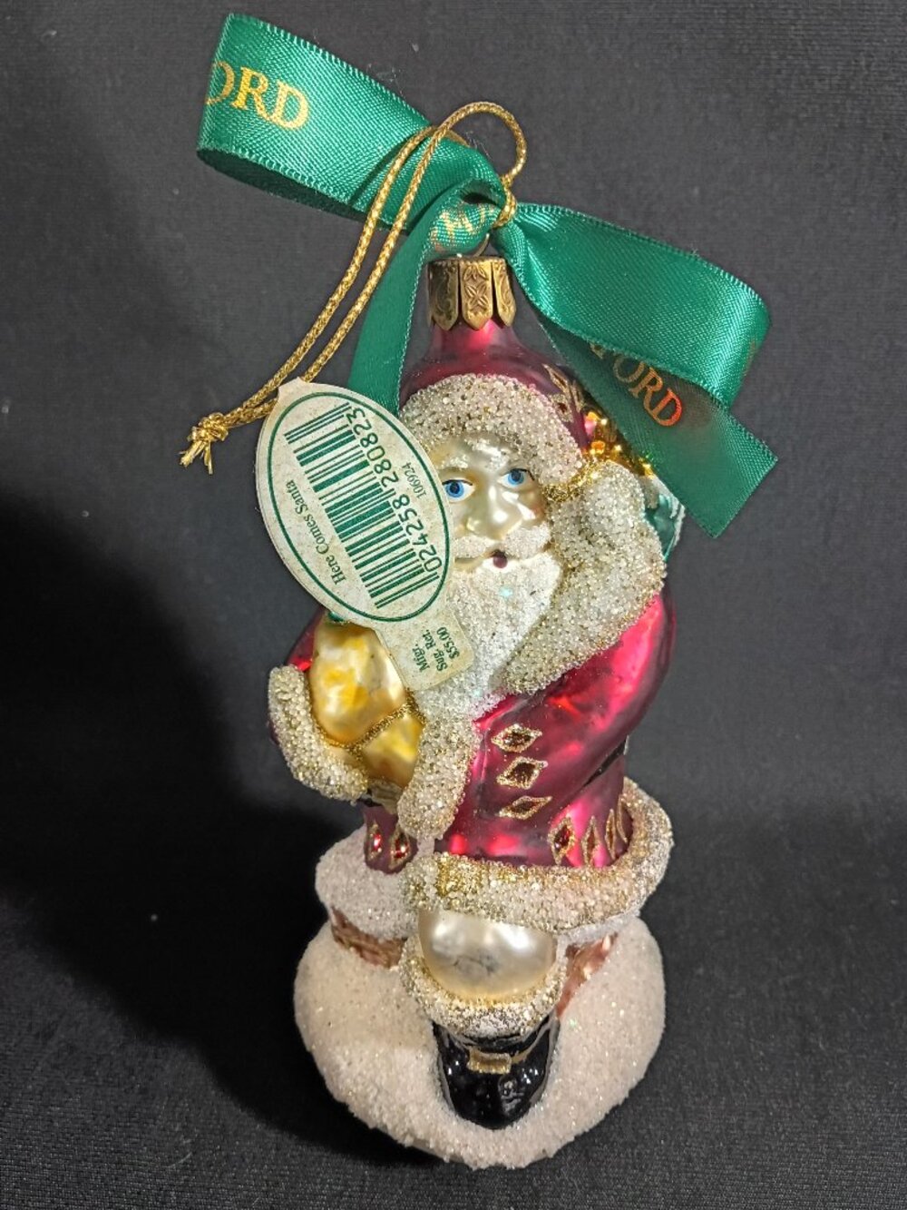 Waterford Here Comes Santa Holiday Heirlooms Ornament 106924 Boxed